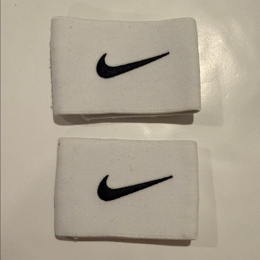 Nike White Shin Guard Locks with Black Logo